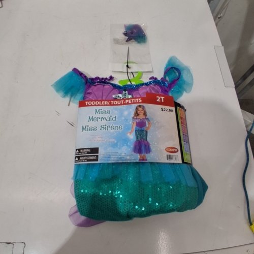 2PC GIRL'S GOODMARK MISS MERMAID COSTUME SET - 2T - PURPLE/TURQUOISE image 2