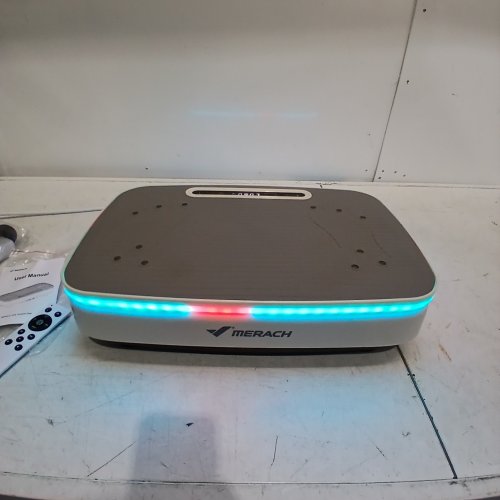 MERACH VIBRATION PLATE EXERCISE MACHINE - VIBRATING PLATE WITH 2 TENSION ROPES AND LED DISPLAY FOR HOME WORKOUT - WHITE (MODEL: MR-2439) image 2