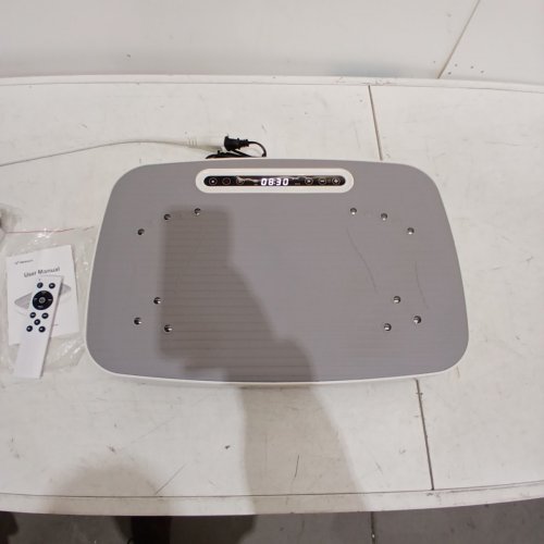 MERACH VIBRATION PLATE EXERCISE MACHINE - VIBRATING PLATE WITH 2 TENSION ROPES AND LED DISPLAY FOR HOME WORKOUT - WHITE (MODEL: MR-2439) image 5