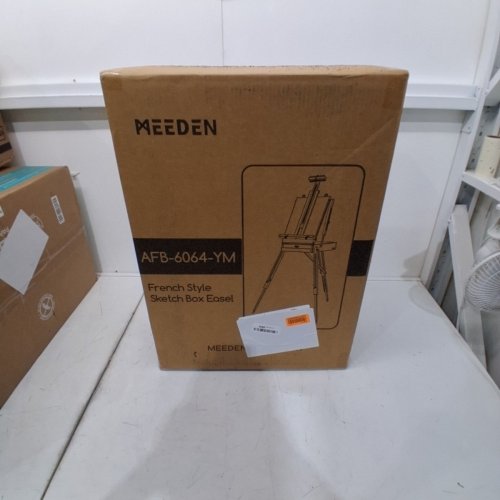 MEEDEN FOLDABLE PORTABLE BEECHWOOD FIELD ART EASEL WITH DRAWER, PALETTE AND METAL TRAY - 38" X 37" X 72" - LIGHT BROWN (MODEL: AFB-6064-YM) image 2