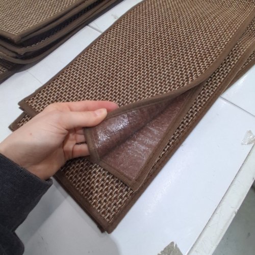 15PK LINEN STAIR TREADS WITH SELF-ADHESIVE BACKING - 36" X 9" - BROWN/WOVEN image 3