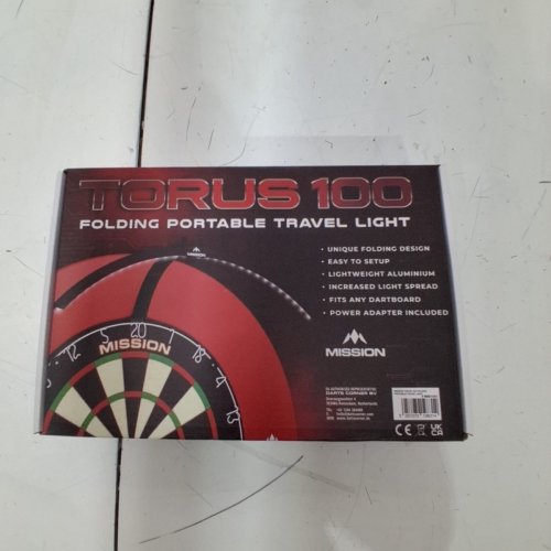 MISSION FOLDING PORTABLE DARTBOARD LIGHT - BLACK (MODEL: TORUS 100) image 2