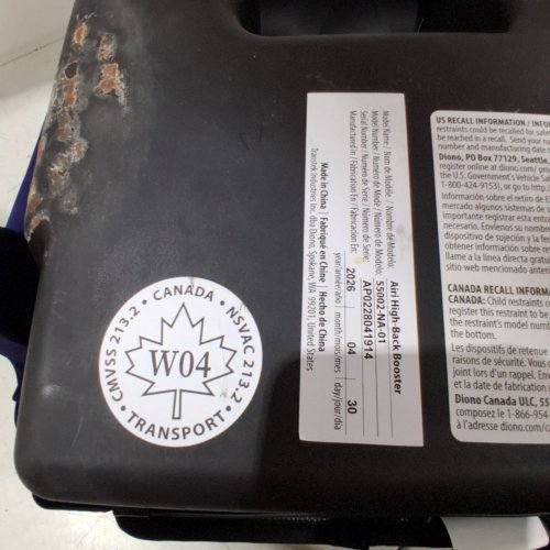 DIONO AIRI HIGH BACK BOOSTER CAR SEAT - 40LBS TO 120LBS - BLUE (MODEL: 55002-NA-01) image 2