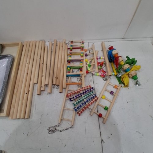 WONDWO 4 LAYER WOODEN BIRD PLAYGROUND - 38.4" X 19.2" X 13.4" (MODEL: WO994790V2) image 3