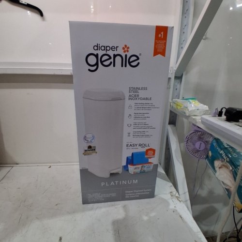 DIAPER GENIE PLATINUM DIAPER STAINLESS STEEL DIAPER PAIL - WHITE image 5