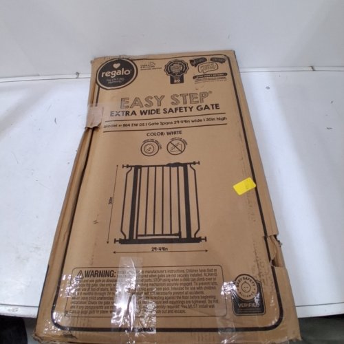 REGALO EASY STEP EXTRA WIDE BABY GATE - 30" X 29"-49" - WHITE (MODEL: 1164 EW DS) image 3