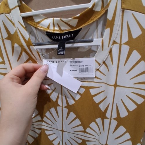 WOMEN'S LANE BRYANT FLORAL PRINT DRESS - 3XL - YELLOW/WHITE image 2
