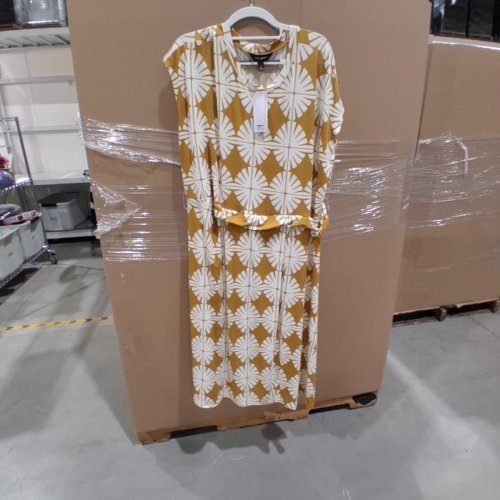 WOMEN'S LANE BRYANT FLORAL PRINT DRESS - 3XL - YELLOW/WHITE image 3