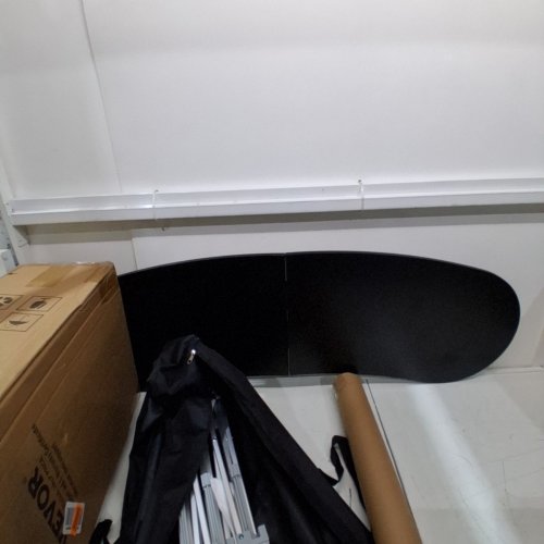 VEVOR PORTABLE TRADESHOW PODIUM TABLE, FOLDABLE DISPLAY EXHIBITION COUNTER - 51" X 18" X 37" - BLACK/SILVER (MODEL: ZG-CXT01) image 4