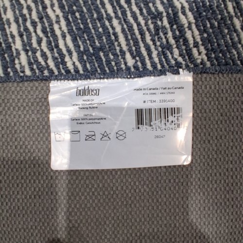 BALDOSA INDOOR NON-SLIP DECORATIVE VESTIBULE RUG - 3FT 8" X 6FT - BLUE/WHITE (MODEL: 3391400) image 2