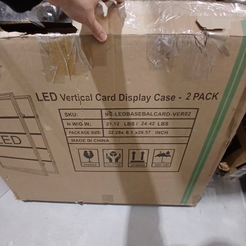 NICEC LED VERTICAL CARD DISPLAY CASE - 30.7" X 24.4" - BLACK image 2