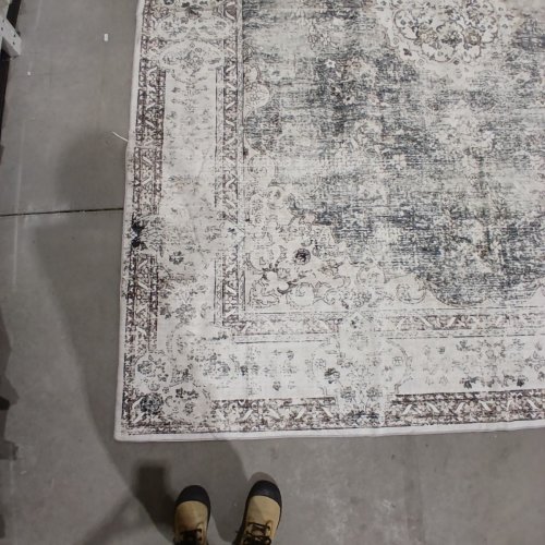 CHAMPLANT VINTAGE-STYLE AREA RUG - 7FT 11" X 10FT - IVORY / GRAY image 4