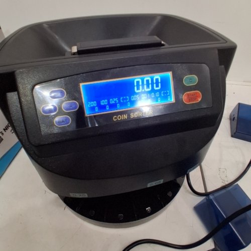 XINDABILL PROFESSIONAL DIGITAL AUTOMATIC COIN SORTER & ROLLER - 500 COIN CAPACITY/150 COINS PER MINUTE - BLACK (MODEL: XD-9005) image 2