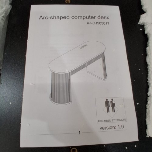 SEDETA FLUTED ARC-SHAPED WOODEN COMPUTER DESK WITH STORAGE & CHARGING STATION - 58" X 22" X 31" - BLACK - (MODEL: AJ-DJ505017_2) image 8