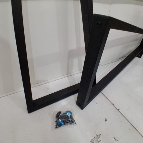 2PK HEAVY DUTY METAL BAR TRIANGULAR TABLE LEG REPLACEMENTS WITH RUBBER FEET - 36" - BLACK image 3