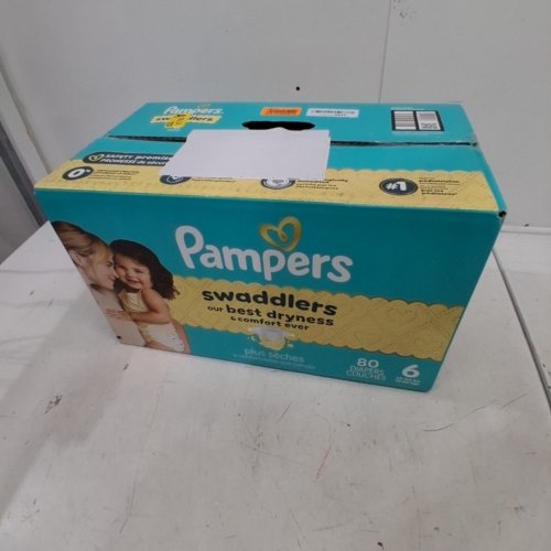 80PK PAMPERS SWADDLERS DIAPERS - SIZE 6 image 2