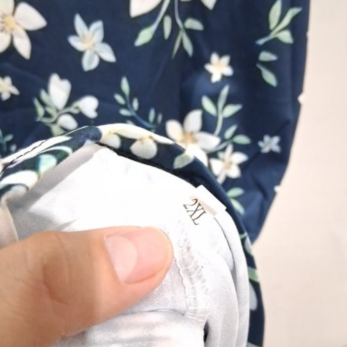 WOMEN'S FLORAL SLEEVELESS DRESS WITH POCKETS - 2XL - NAVY BLUE/WHITE image 3