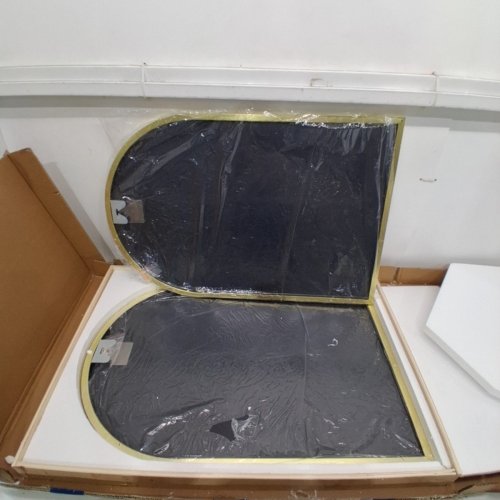 2PK NEUWEABY WALL MOUNTED MIRRORS - 30" X 20" - GOLD image 3