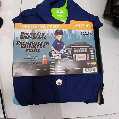 2PC POLICE CAR RIDE-ALONG COSTUME SET - 3T-4T - BLUE / BLACK (STYLE:WM28064683-525) image 2