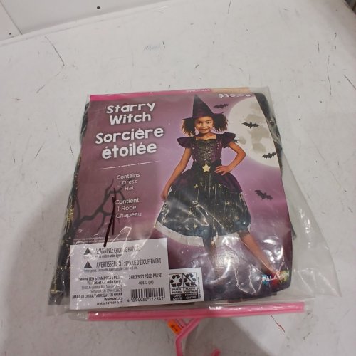 2PC GIRLS PALAMON STARRY WITCH COSTUME - MEDIUM (8-10) - BLACK, PURPLE AND GOLD (STYLE: 40427) image 3