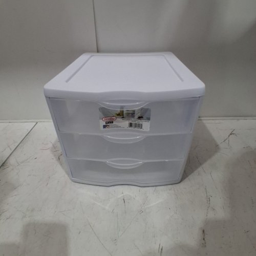 STERILITE 3-DRAWER DESKTOP STORAGE UNIT - 13.5" X 11" X 9.5" - WHITE (MODEL: 1791LAB8) image 2