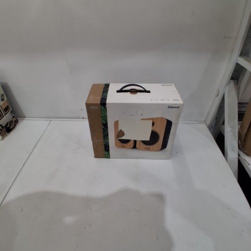 HOUSE OF MARLEY GET TOGETHER DUO WIRELESS BLUETOOTH BOOKSHELF SPEAKERS - NATURAL/SIGNATURE BLACK (MODEL: EM-JA019-SBB) image 5