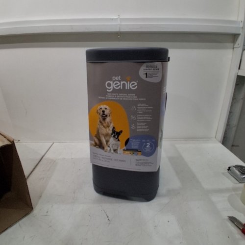 PET GENIE DOG WASTE ODOR CONTROL DISPOSAL PAIL - 18.5" - GREY (MODEL: ‎I000824) image 2