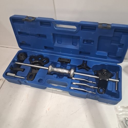 19PC OMT SLIDE HAMMER PULLER SET FOR FRONT WHEEL HUB BEARING REMOVAL - SILVER/BLUE image 2