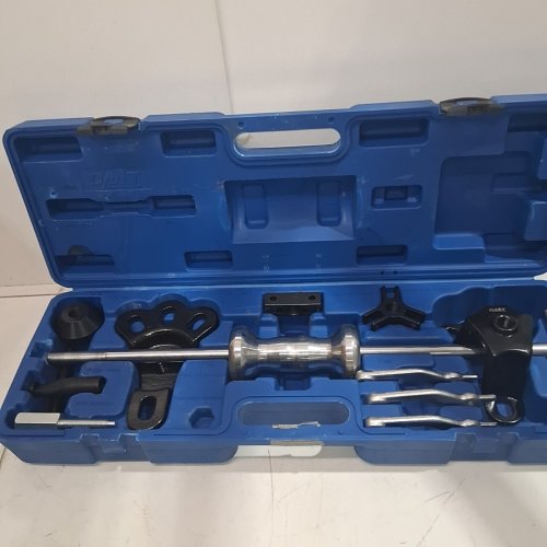 19PC OMT SLIDE HAMMER PULLER SET FOR FRONT WHEEL HUB BEARING REMOVAL - SILVER/BLUE image 4