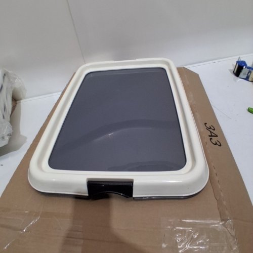 SMALL DOG TRAINING PAD HOLDER - 24" X 18" - WHITE/GREY image 2