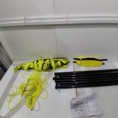 OUTDOOR PORTABLE VOLLEYBALL NET SYSTEM, ADJUSTABLE HEIGHT STEEL POLES, PROFESSIONAL VOLLEYBALL SET -32'L X 3'H-YELLOW/BLACK-(MODEL:JH-201) image 3