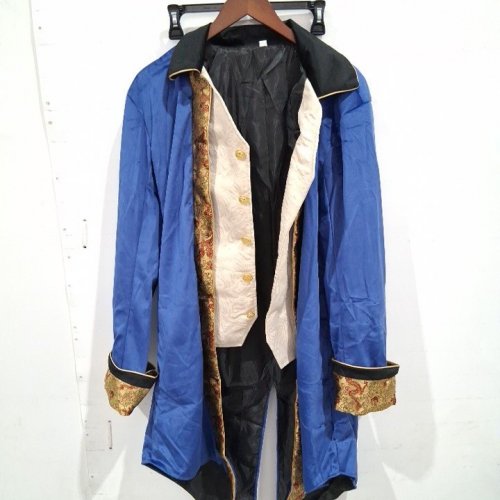 MEN'S ORNATE COSTUME COAT - EXTRA LARGE - BLUE, BLACK AND GOLD image 2