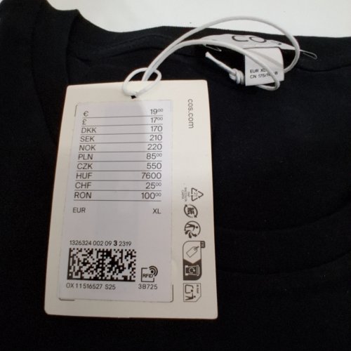 WOMEN'S COS COTTON CREW NECK T-SHIRT - EXTRA LARGE - BLACK image 2