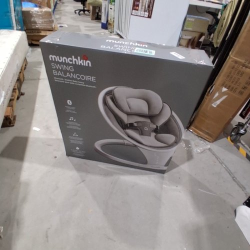 MUNCHKIN BLUETOOTH ENABLED LIGHTWEIGHT BABY SWING WITH NATURAL SWAY IN 5 RANGES OF MOTION AND REMOTE - WHITE/GREY - (MODEL: 21330) image 5