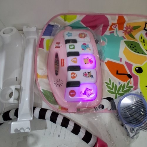 FISHER-PRICE BABY ACTIVITY MAT GLOW AND GROW KICK & PLAY PIANO GYM - AGES 0+ - PINK - (MODEL:HVX57) image 2