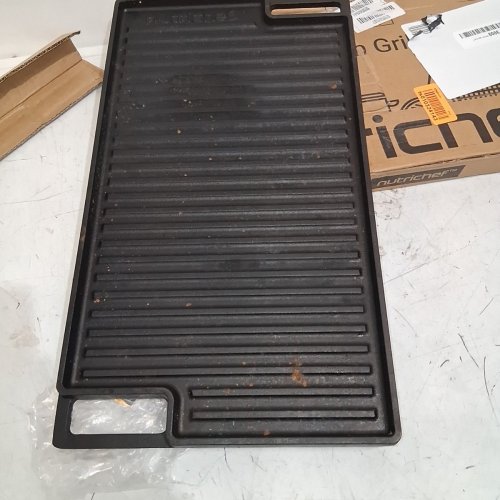 NUTRICHEF REVERSIBLE CAST IRON GRILL PAN - 18'' X 10'' - BLACK image 4