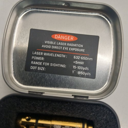 EZSHOOT 9 MM BORE LASER SIGHT WITH BATTERIES - 12 GAUGE - 15-100 YARD; - GOLD image 2