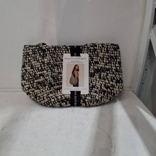 WOMEN'S BANANA REPUBLIC RAFFIA TOTE BAG - BLACK/BROWN (MODEL: 1966925) image 2