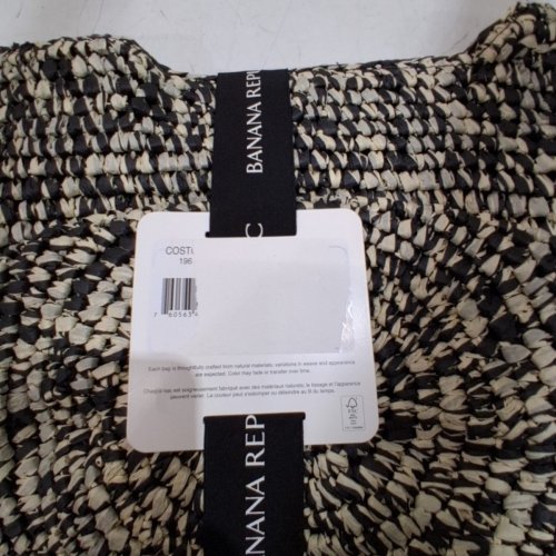 WOMEN'S BANANA REPUBLIC RAFFIA TOTE BAG - BLACK/BROWN (MODEL: 1966925) image 3