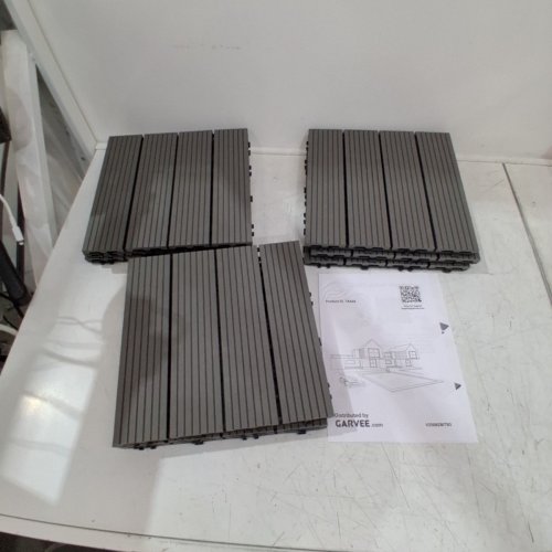 9PC GARVEE INTERLOCKING DECK TILES - 12" X 12" - DARK GRAY (MODEL: PPG_345M5W45) image 3