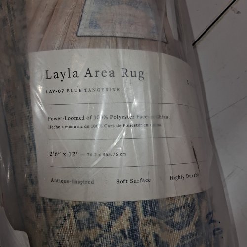 LOLOI II LAYLA COLLECTION AREA RUG LAY-07 - 2FT 6" X 12FT - BLUE TANGERINE (STYLE: LAY-07) image 4