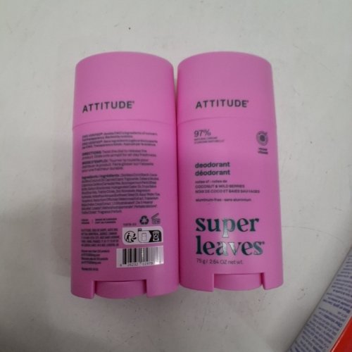 2 ATTITUDE SUPER LEAVES COCONUT & WILD BERRIES DEODORANT - 75 G EACH image 2