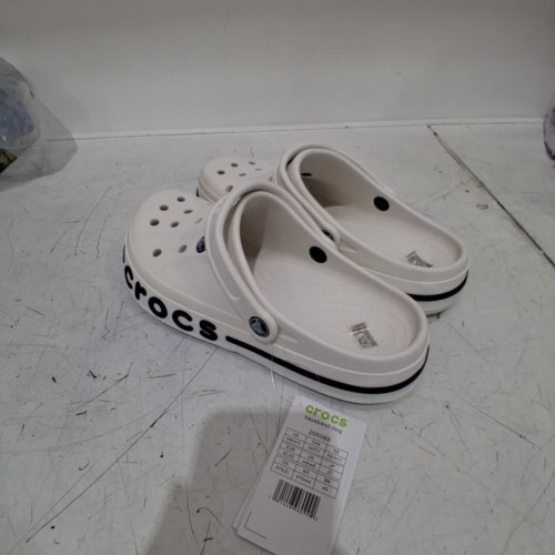 UNISEX CROCS BAYABAND CLOG SHOE - MENS 9 WOMENS 11 - WHITE / BLACK image 3