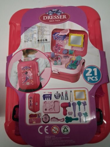 21PC GIRL'S BOWA FASHION PRETEND MAKE UP VANITY CARRY CASE -PINK image 2
