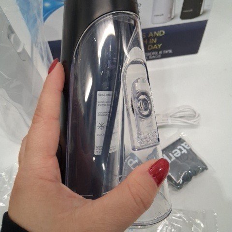 2PK WATERPIK CORDLESS ENHANCE WATER FLOSSER COMBO PACK - BLACK/WHITE image 2