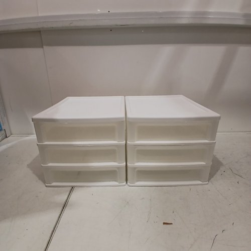 2PK IRIS USA 3-DRAWER STACKING DESKTOP ORGANIZER - WHITE/CLEAR (MODEL: CDD-X3) image 2