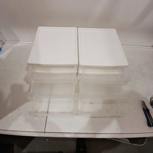 2PK IRIS USA 3-DRAWER STACKING DESKTOP ORGANIZER - WHITE/CLEAR (MODEL: CDD-X3) image 3