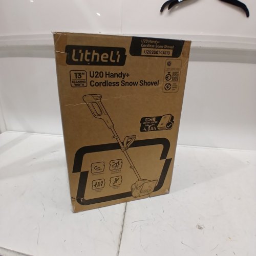 LITHELI CORDLESS ELECTRIC SNOW SHOVEL WITH BATTERY - 13" - 20V - WHITE/GREY/ORANGE (MODEL: U20SS01-1A110) image 5