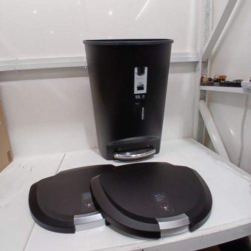 SIMPLEHUMAN SEMI-ROUND TRASH CAN - 50L - BLACK (MODEL: CW1355) image 2