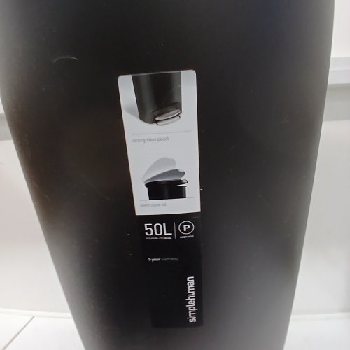 SIMPLEHUMAN SEMI-ROUND TRASH CAN - 50L - BLACK (MODEL: CW1355) image 3